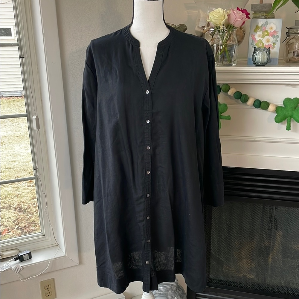 Black Button-Up Tunic - image 1